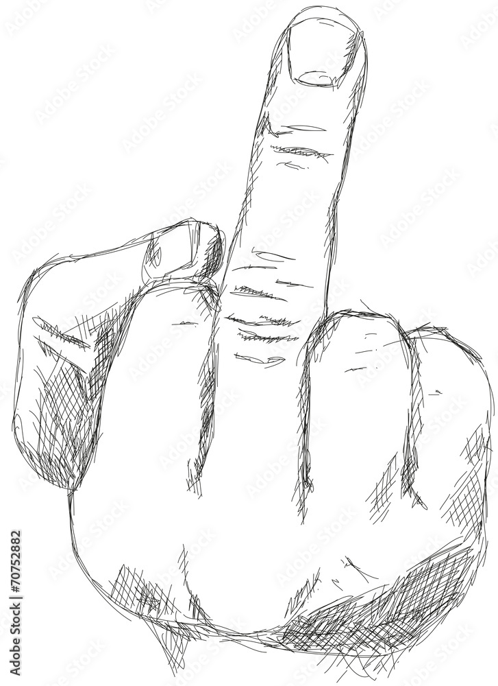 Stinkefinger Mittelfinger Finger Zeichnung Illustration Stock