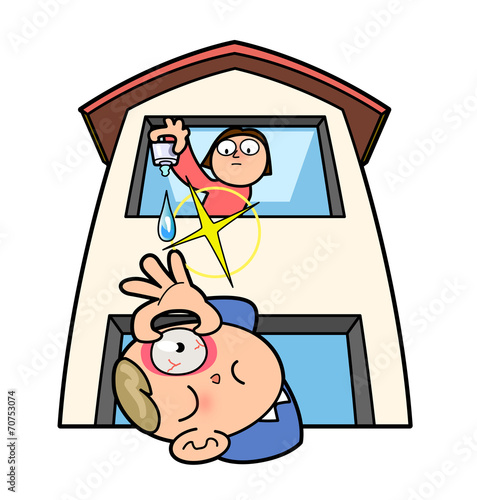 Proverb-From the second floor drop the eye drops