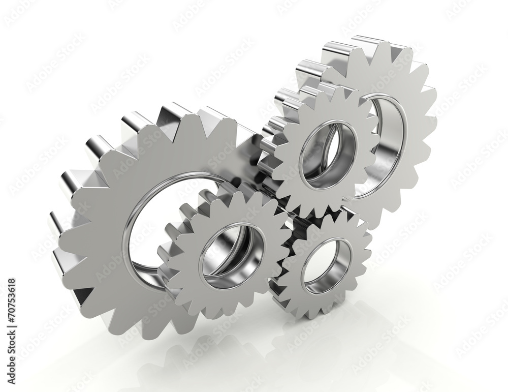 Metal Gears isolated on white background Metal Gears isolated on white background