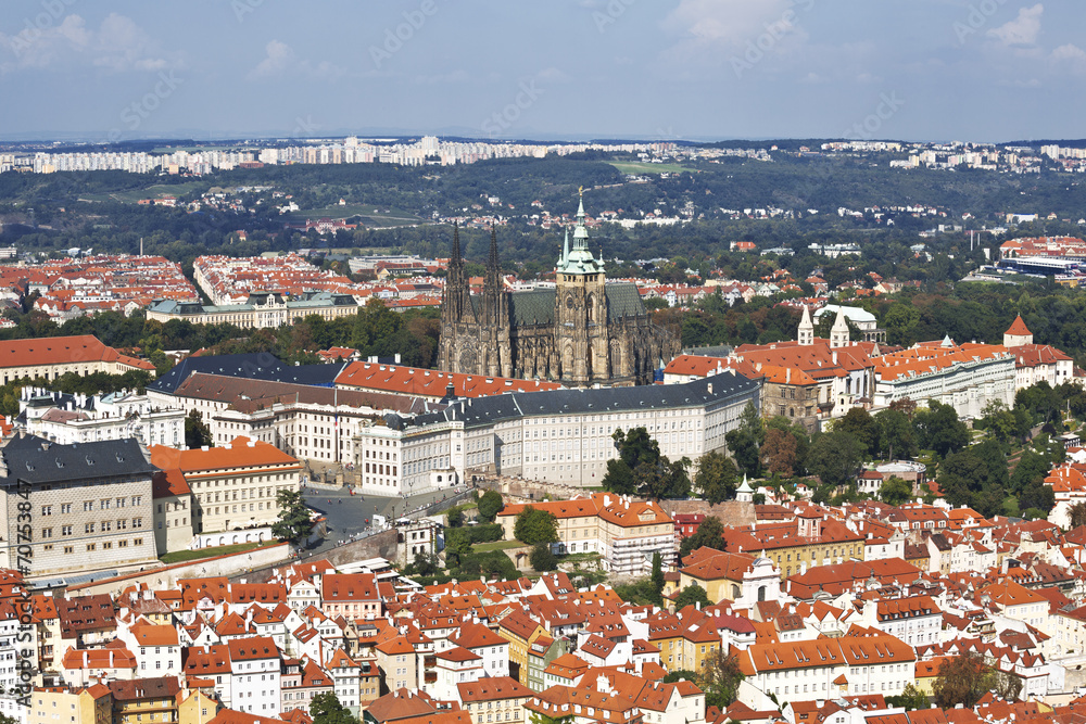 View of Prague,  St. Vitus cathedral