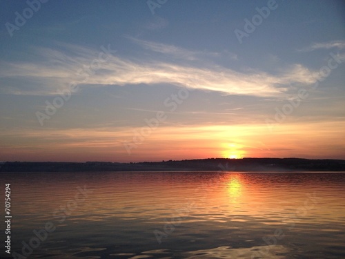 sunset on Volga river 
