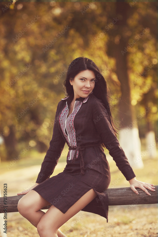 Ukrainian beautiful girl in national clothes Ukrainian beautiful girl in national clothes