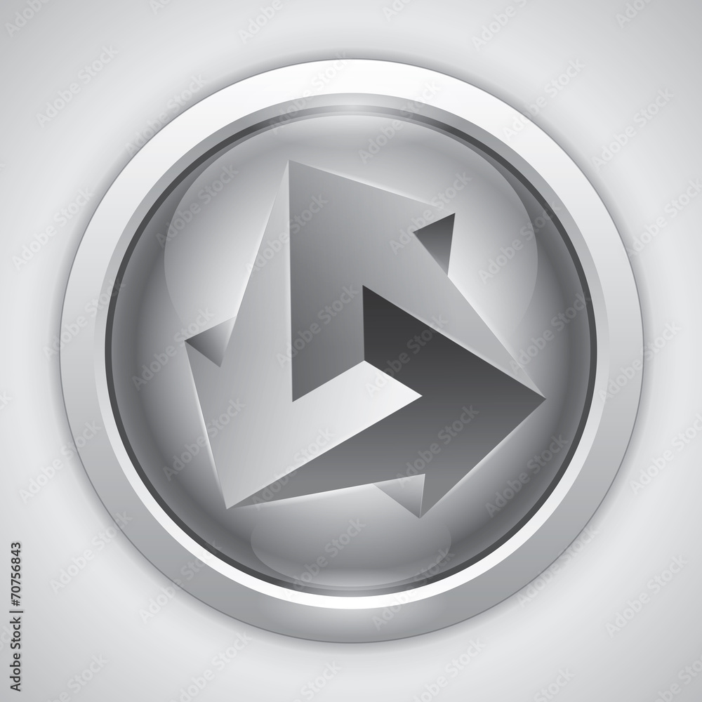 Vector crystal, glossy button, unreal object, design, arrows Vector crystal, glossy button, unreal object, design, arrows