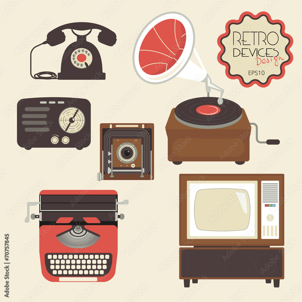 Retro devices set Retro devices set