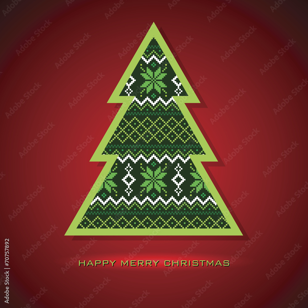 Naklejka premium Christmas tree card, vector