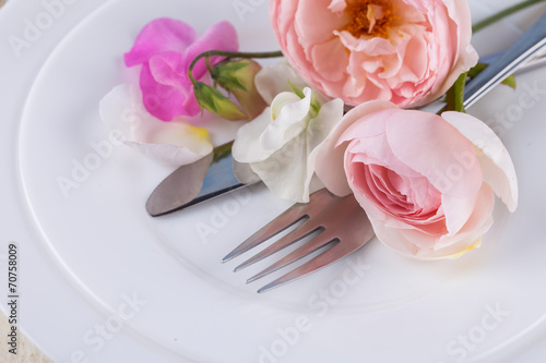 Romantic table setting.