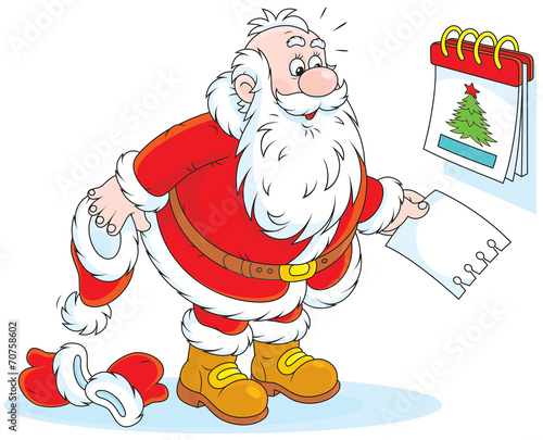 Santa Claus and a tear-off calendar