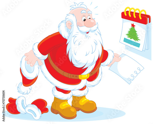 Santa Claus and a tear-off calendar