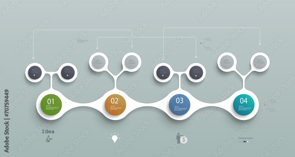 Obraz premium Simply infographic step by step template