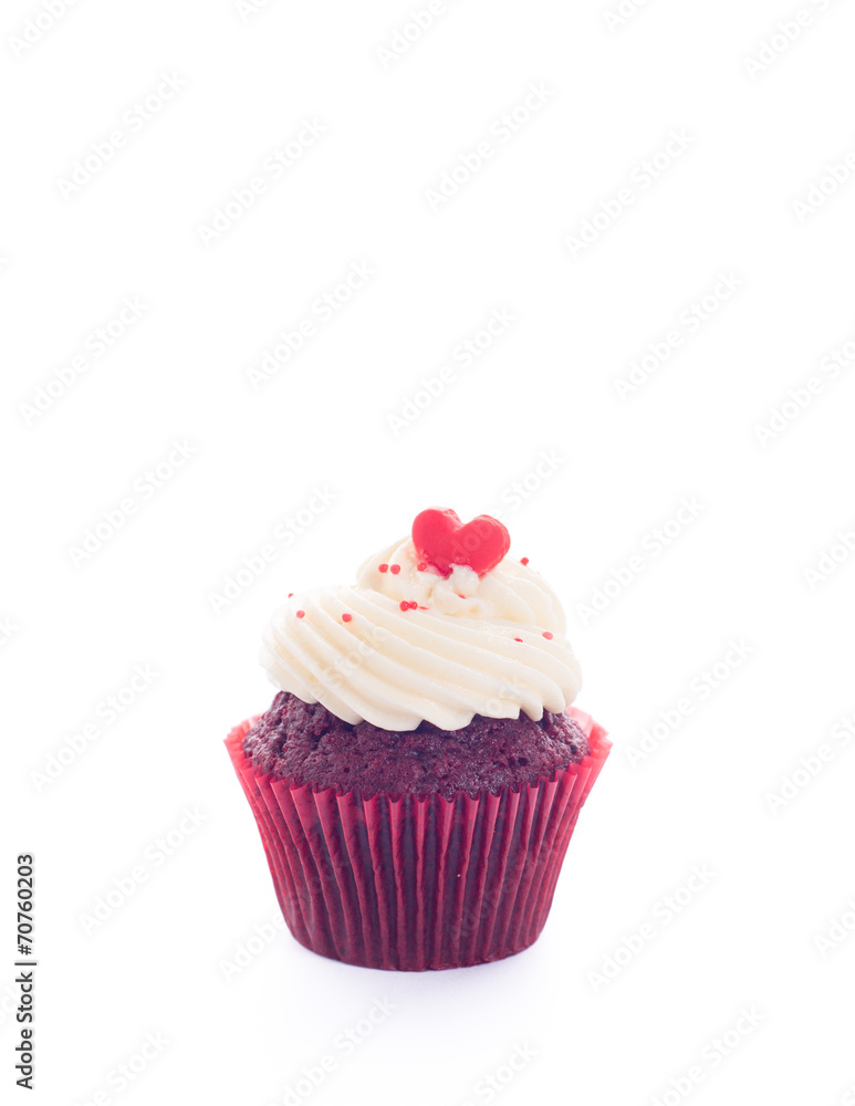 Red Velvet Cupcake on White background Red Velvet Cupcake on White background