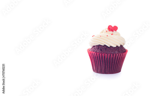 Red Velvet Cupcake on White background