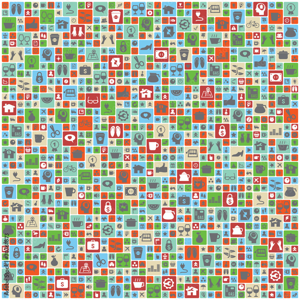 Fototapeta premium Business icons set background, vector format