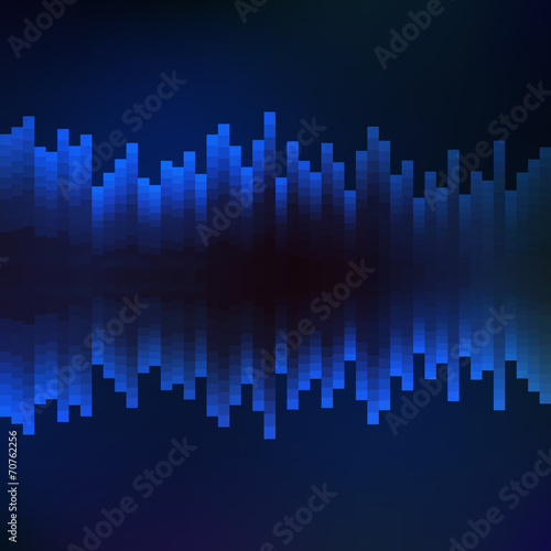 Abstract background, blue music equalizer
