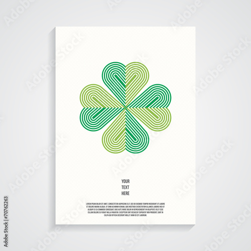 Retro poster template with four leaf clover