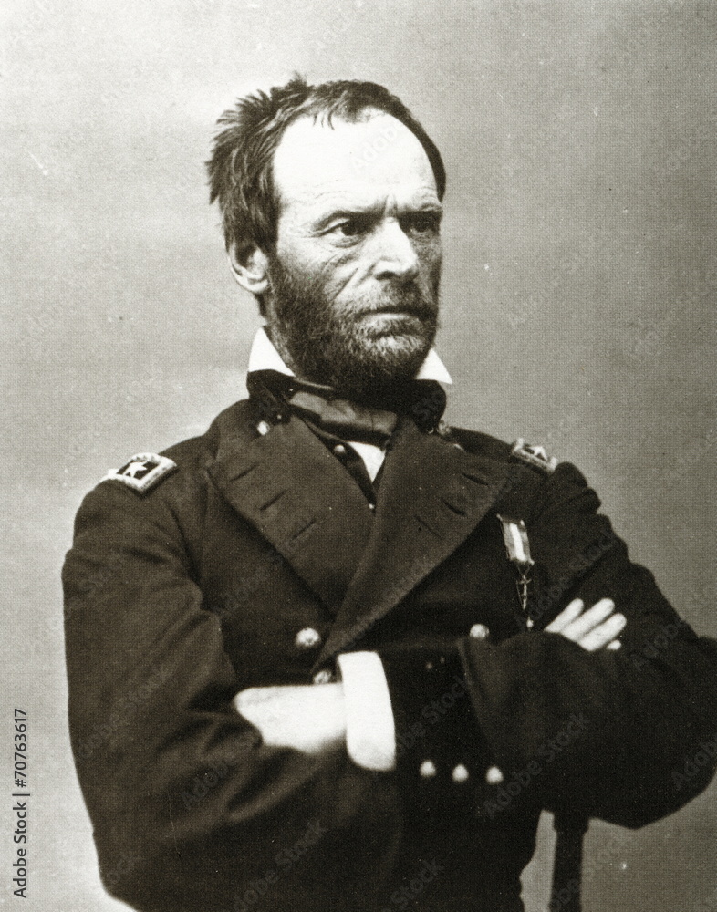 Obraz premium William Tecumseh Sherman, American general (M. Brady, 1865)