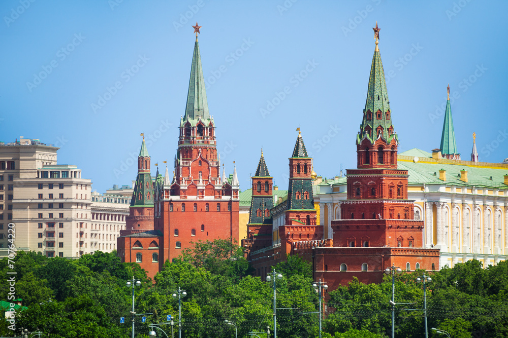 Vodovzvodnaya and Borovistakaya towers of Kremlin Vodovzvodnaya and Borovistakaya towers of Kremlin