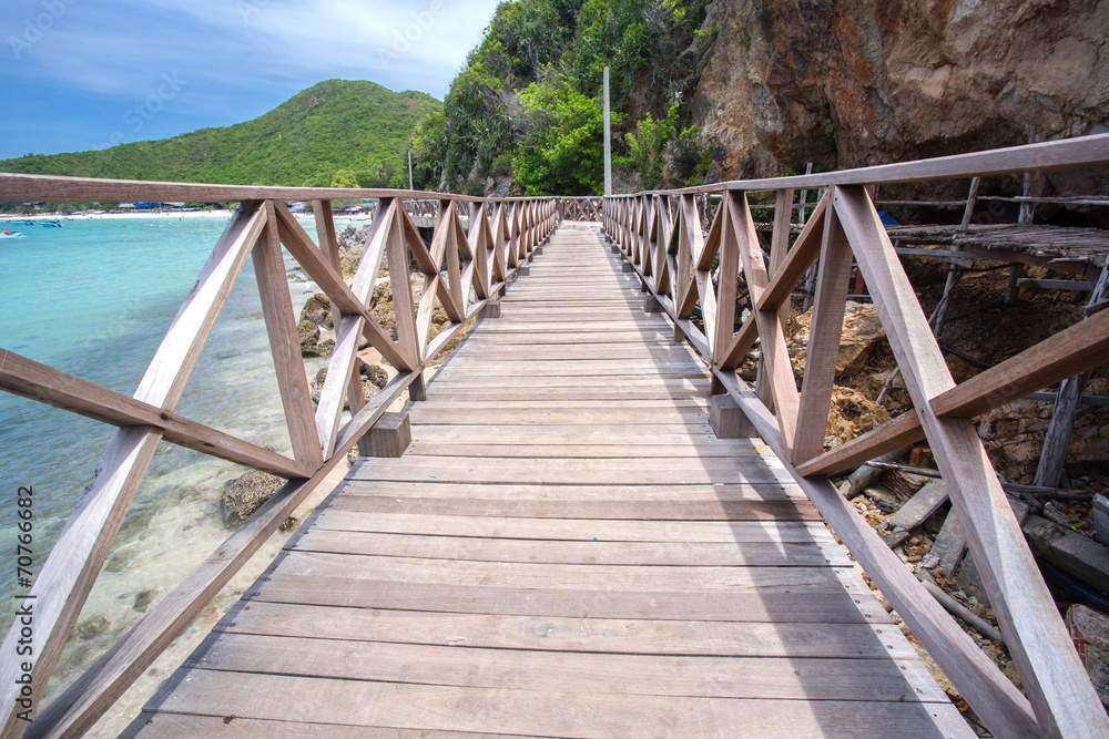 Wooden Bridge with beach