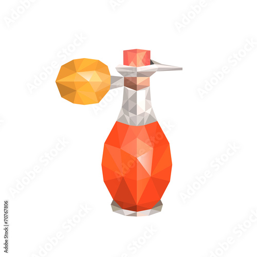 Fototapeta Naklejka Na Ścianę i Meble -  Illustration of abstract origami old parfume bottle