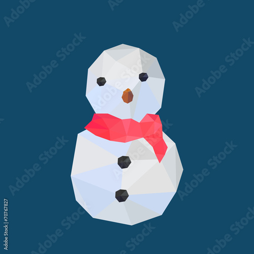 Illustration of origami snowman