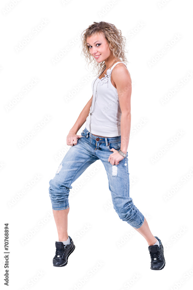 full length picture of a casual young woman standing full length picture of a casual young woman standing