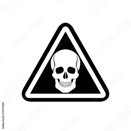 Skull warning sign, vector.