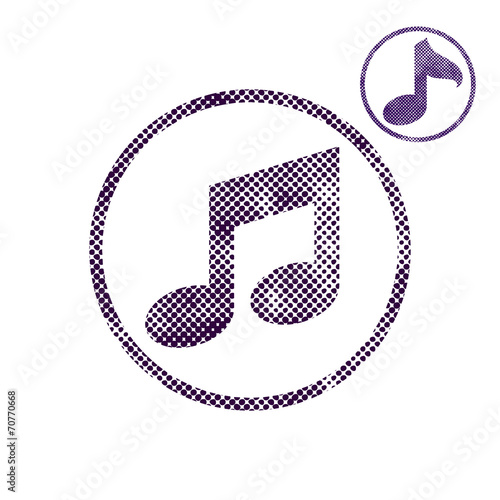 Music note icon with halfto...