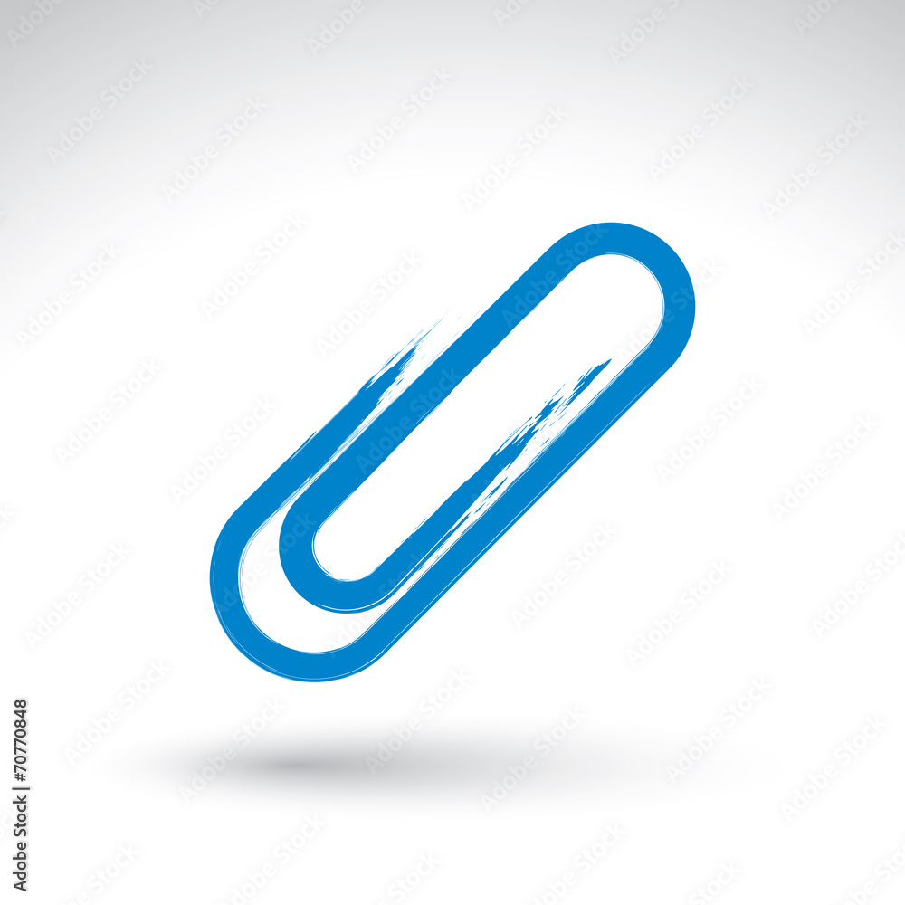 Hand drawn simple vector attachment icon, brush drawing realisti Hand drawn simple vector attachment icon, brush drawing realisti
