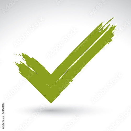 Hand drawn validation icon scanned and vectorized, brush drawing