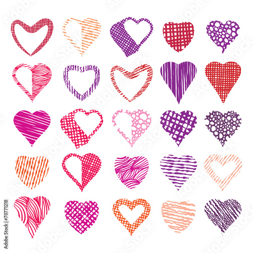 Hearts symbols vector set, ...