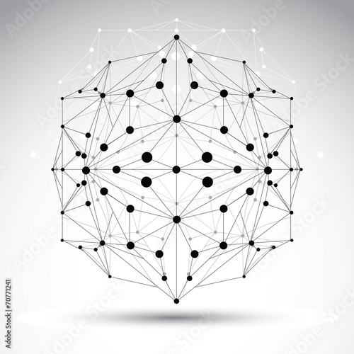3D origami abstract mesh ob...