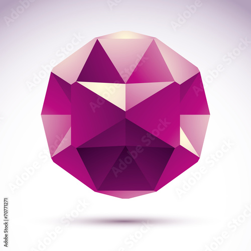 Vector abstract 3D object, design element template for technolog