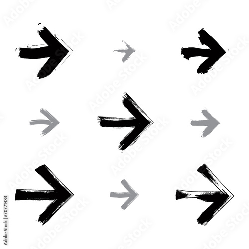 Set of hand-painted arrows ...