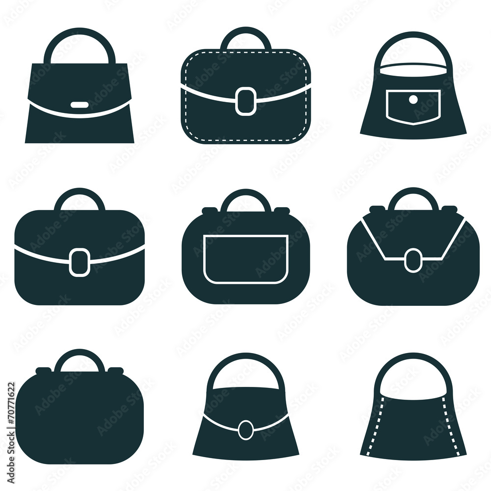 Bag vector icons set, symbols collection. Bag vector icons set, symbols collection.