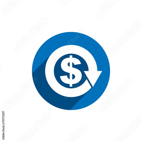 Money dollar sign with arrow vector simple single color conceptu photo