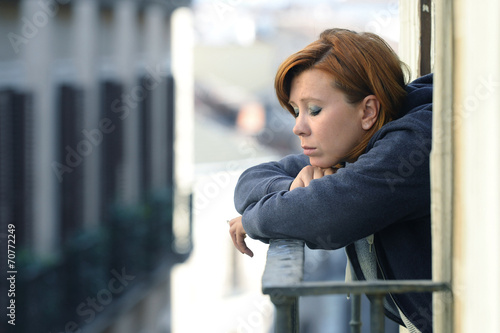 attractive woman suffering depression and stress alone in pain © Wordley Calvo Stock