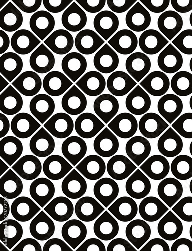 Black and white vector ornamental seamless pattern with drops an