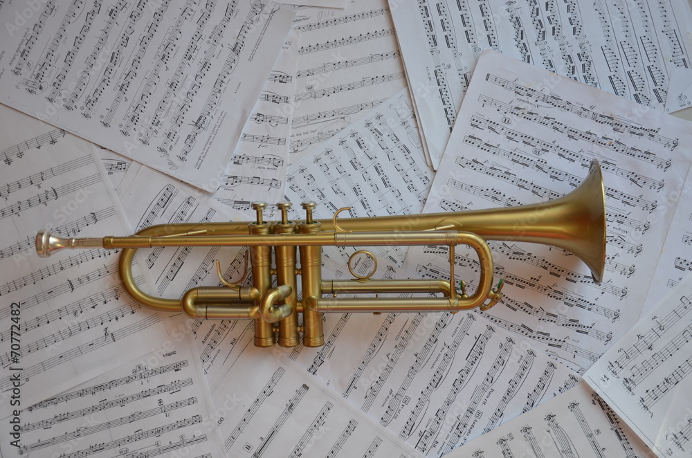 Naklejka premium Trompette instrument de musique cuivre