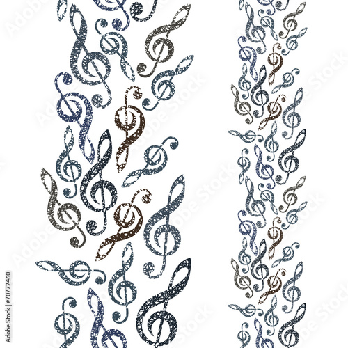 Music theme seamless vector...