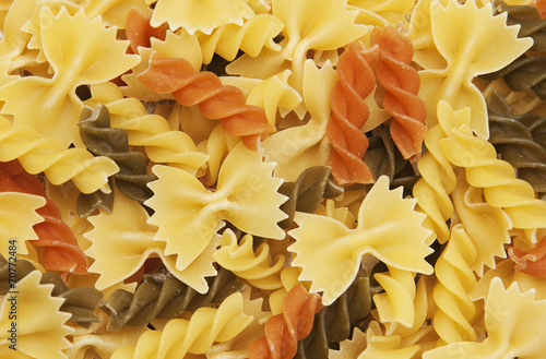 different flavors of fusilli twirls pasta