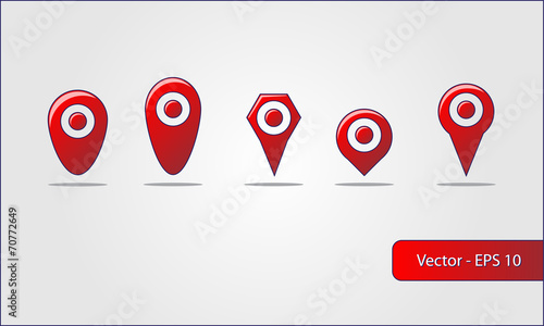 Map pin – Red (5 different types)