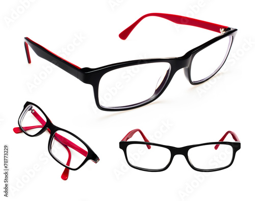 set of glasses isolated on white
