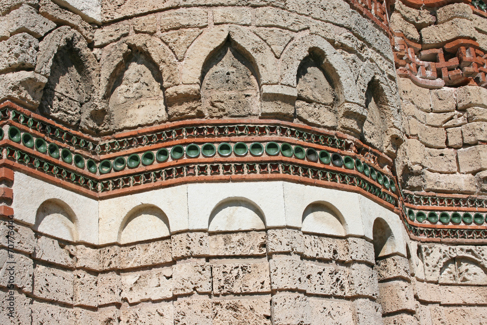 Wall of Ancient church in Nessebar, Bulgaria