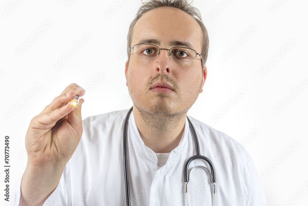 Young Doctor looking with flashlight Young Doctor looking with flashlight
