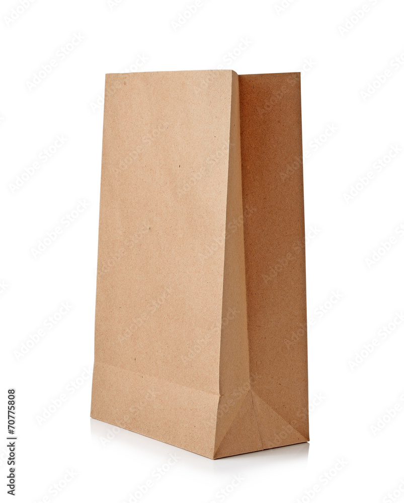 Brown paper bag isolated over white background Brown paper bag isolated over white background