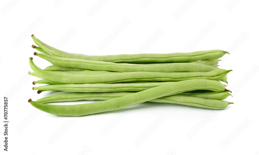green beans on white background green beans on white background