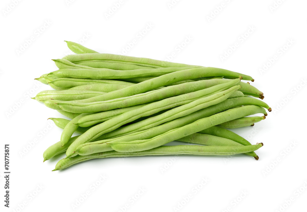 green beans on white background green beans on white background