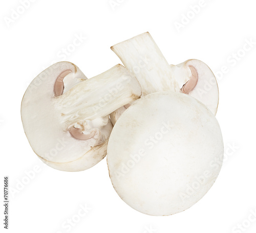 Champignon mushrooms isolated on white background