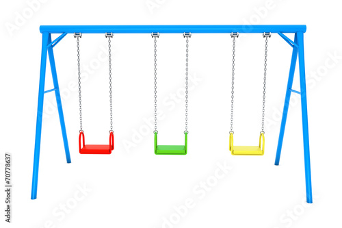 Children colorful playground swing