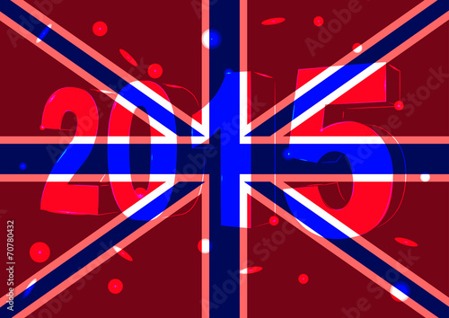 Новый 2015 год на фоне флага Великобритании