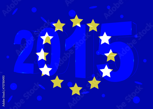 Новый 2015 год на фоне флага Евросоюза